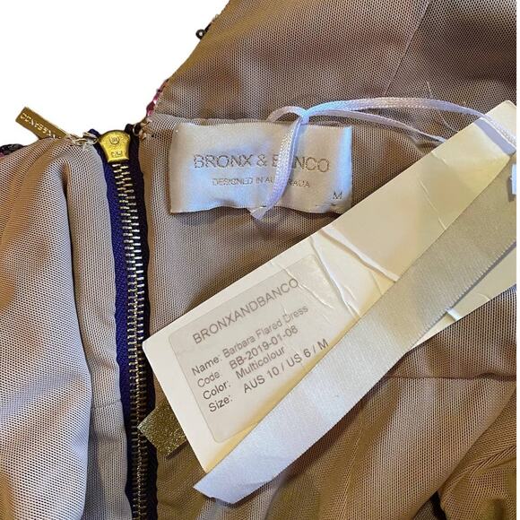 Bronx And Banco Barbara Flared Dress Purple Sequin Women's Size 6 - Picture 8 of 8